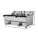 Friteuse électrique 2 x 10L. - A poser / Avec vidange | EF102V | CUISTANCE