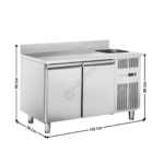 Meuble/Evier réfrigérée 2 portes positive GN1/1 | RC2200LV | COOL HEAD