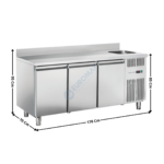 Meuble/Evier réfrigérée 3 portes positive GN1/1 | RC3200LV | COOL HEAD