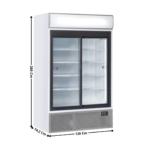 Armoire vitrée 2 portes coulissantes 967L. Blanc/Gris - Avec Caisson Lumineux | TKG1000S | COOL HEAD