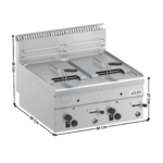 Friteuse gaz 2 x 8L. à poser - Gamme 600 | GF66 | MBM