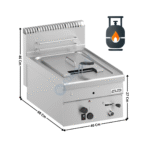 Friteuse gaz 8L. à poser - Gamme 600 - Version Butane/Propane | GF46GPL | MBM