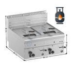 Friteuse gaz 2 x 8L. à poser - Gamme 600 - Version Butane/Propane | GF66GPL | MBM
