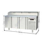 Saladette réfrigérée à couvercle 3 portes GN1/1 TOP / Dessus Granit - 10 x GN1/6 | MFEI7018016+GRA | CORECO