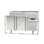 Saladette réfrigérée 600 à couvercle 2 portes TOP / Dessus Granit - 8 x GN1/4 | MFEI60150+GRA | CORECO
