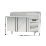 Saladette réfrigérée 700 à couvercle 2 portes GN1/1 TOP / Dessus Granit - 8 x GN1/4 | MFEI70135+GRA | CORECO