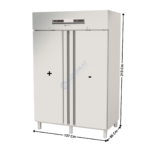 Armoire bi-températures GN2/1 645+645L. avec compartiment Positive & Négative - 2 portes | AGM1002 | CORECO