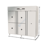 Armoire bi-températures GN2/1 4x305L. + 1x645L. avec compartiment Positive & Négative - 1 porte + 4 portillons | AGM2005 | CORECO