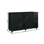 Arrière bar 1 porte battante pleines + 2 tiroirs pleins - Série TOP | SB150+562260 | CORECO