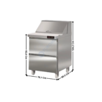 Saladette réfrigérée à couvercle 2 tiroirs - 12 x GN1/6 - Gamme Américaine | SDTP2712+562487 | CORECO
