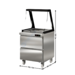 Saladette réfrigérée vitre rabattable 2 tiroirs - 1 x GN1/1 + 1 x GN1/4 | SDTP279LGL+562487 | CORECO