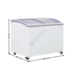 Congélateur 300L. coulissant & vitre bombé - Avec éclairage LED | CG309A | COOL HEAD