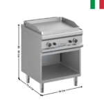 Plaque 2 zones acier gaz MAGISTRA 700 | MFTG77AL | MBM ITALY