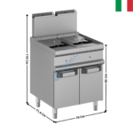 Friteuse 2 x 14 Litres gaz MAGISTRA 700 | MFRG77A | MBM ITALY