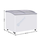 Congélateur 370L. coulissant & vitre bombé - Avec éclairage LED | CG409A | COOL HEAD