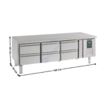 Soubassement réfrigérée 6 tiroirs positive - Série Pro Line | 79500450 | COMBISTEEL