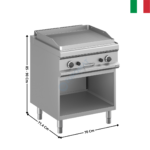 Plaque 2 zones acier - rainurée gaz MAGISTRA 700 | MFTG77AR | MBM ITALY
