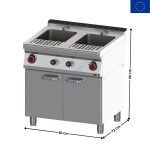 Cuiseur à pâtes électrique 23+23L. sur meuble - Série REDFOX 700 | VT7080E | REDFOX