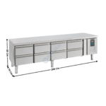 Soubassement réfrigérée 8 tiroirs positive - Série Pro Line | 79500455 | COMBISTEEL