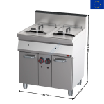 Friteuse à gaz 15+15L. sur meuble - Série REDFOX 700 | FE7080G | REDFOX