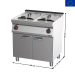 Friteuse électrique 17+17L. sur meuble - Série REDFOX 700 | FE7080E | REDFOX