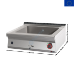 Bain marie électrique GN 2/1 - 200 à poser - Série REDFOX 700 | BM7008E | REDFOX