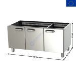 Soubassement fermé avec portes 120x66 - Série REDFOX 700 | P70120D | REDFOX