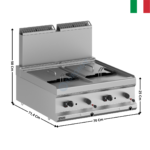 Friteuse 2 x 9 Litres gaz à poser MAGISTRA 700 | MFRG77T | MBM ITALY