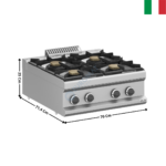 Feux vifs 4 zones XL à poser MAGISTRA 700 | MFB77TXL | MBM ITALY