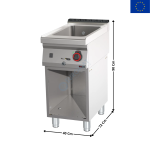 Bain marie électrique GN 1/1 - 200 sur meuble - Série REDFOX 700 | BM7040E | REDFOX