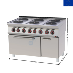 Fourneau électrique avec four électrique statique GN 2/1 - Série REDFOX 700 | SPT7012021E | REDFOX