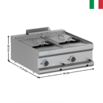 Friteuse 2 x 12 Litres élec à poser MAGISTRA 700 | MFRE77T | MBM ITALY