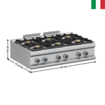 Feux vifs 6 zones XL à poser MAGISTRA 700 | MFB711TXL | MBM ITALY
