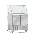 Saladette réfrigérée avec robinet intégré - 2 portes pleines GN1/1 - 9 x GN1/6 | BB90 | COOL HEAD