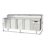 Saladette réfrigérée à couvercle 4 portes GN1/1 TOP / Dessus Granit - 13 x GN1/6 | MFEI7022516+GRA | CORECO
