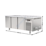 Meuble pâtissier réfrigérée 3 portes positive / Dessus Granit - Série TOP | MRP200+GRA | CORECO