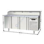 Saladette réfrigérée 600 à couvercle 3 portes TOP / Dessus Granit - 12 x GN1/4 | MFEI60200+GRA | CORECO