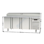 Saladette réfrigérée 700 à couvercle 3 portes GN1/1 TOP / Dessus Granit - 10 x GN1/4 | MFEI70180+GRA | CORECO