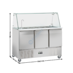 Saladette réfrigérée avec robinet intégré - 3 portes pleines GN1/1 - 15 x GN1/6 | BB93 | COOL HEAD