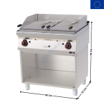 Grill pierre de lave à gaz sur meuble - Série REDFOX 700 | GL7080G | REDFOX