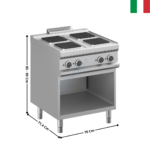 Plaque 4 zones Carrés MAGISTRA 700 | MPQ77A | MBM ITALY