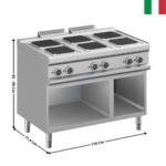 Plaque 6 zones Carrés MAGISTRA 700 | MPQ711A | MBM ITALY