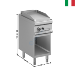 Plaque 1 zone acier gaz MAGISTRA 700 | MFTG74AL | MBM ITALY