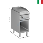 Plaque 1 zone acier rainurée élec MAGISTRA 700 | MFTE74AR | MBM ITALY