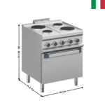 Fourneau 4 zones Rondes sur four statique MAGISTRA 700 | MPR77FE | MBM ITALY