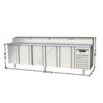 Saladette réfrigérée à couvercle 5 portes GN1/1 TOP / Dessus Granit - 16 x GN1/6 | MFEI7027016+GRA | CORECO