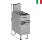 Friteuse 2 x 7 Litres gaz MAGISTRA 700 | MFRG74A2V | MBM ITALY