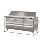 Saladette réfrigérée à couvercle 6 tiroirs - 27 x GN1/6 - Gamme américaine | SDTP7227+3x562488 | CORECO