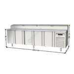 Saladette réfrigérée 700 à couvercle 5 portes GN1/1 TOP / Dessus Granit - 16 x GN1/4 | MFEI70270+GRA | CORECO