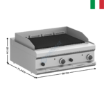 Grillade charcoal 2 zones gaz à poser MAGISTRA 700 | MPLG78T | MBM ITALY